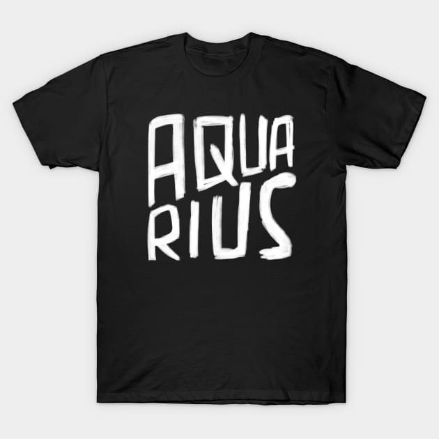 Aquarius Zodiac Sign for Aquarius T-Shirt by badlydrawnbabe